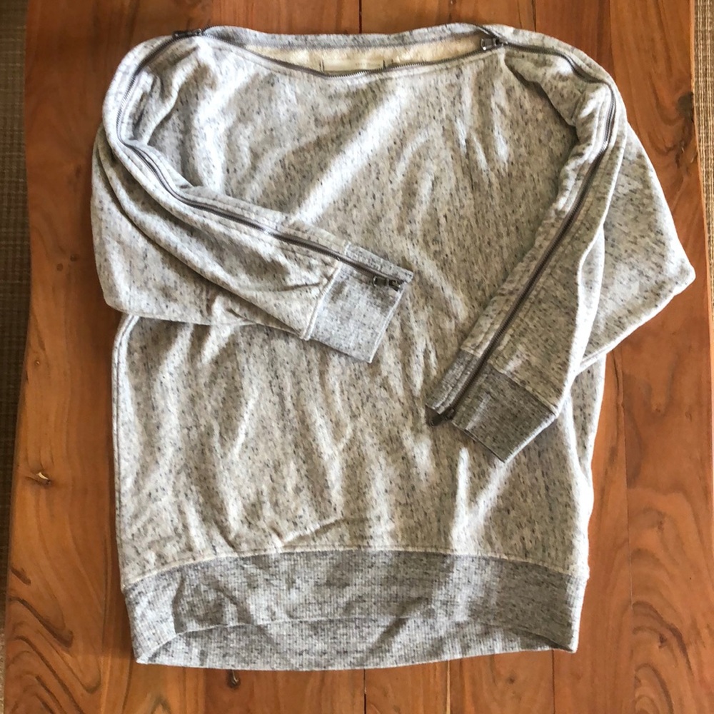 Grey State zipper detail sweatshirt